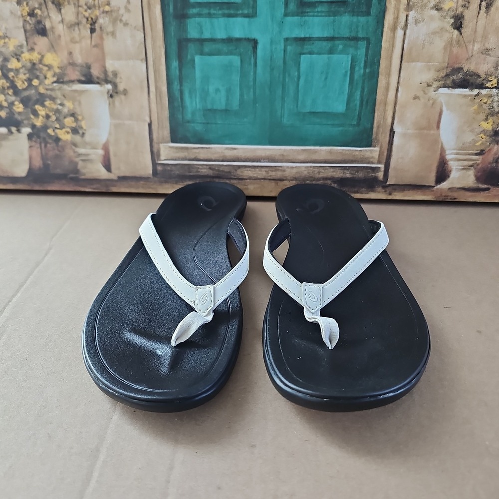 OLUKAI Women's Ho `Opio Leather Sandals  Size US 10/EURO 40 - Picture 3 of 7